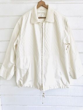 Vintage BLUE WILLI'S Cotton Anorak in Cream Made in Denmark - XXL